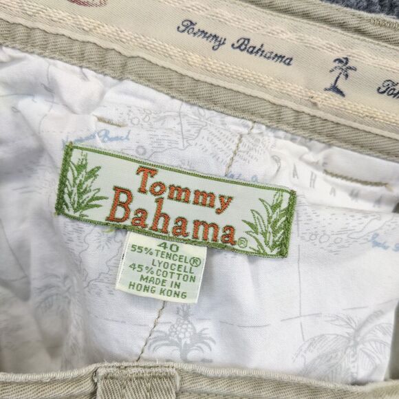 Tommy Bahama Mens Chino Shorts Tan Size 40 Slash Pockets Tencel - Picture 12 of 12